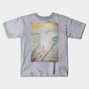 Walking Tower of Pisa Kids T-Shirt